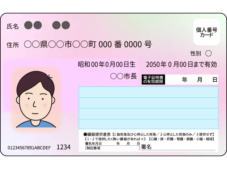 マイナンバーカード 表面